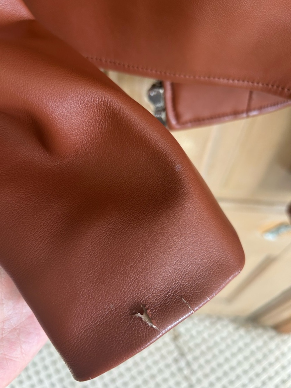 Wilfred Rust Faux Leather Moto Jacket - Picture 5 of 6